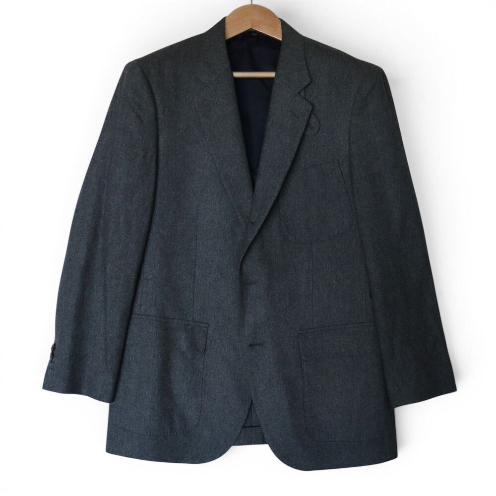 J.Crew Men's 40R Fox All Wool Cloth Sport Coat Blazer Unstructured Gray "Sample"